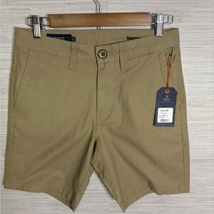 Roark Khaki Flat Front Men's Shorts Porter 3.0 Sz. 28